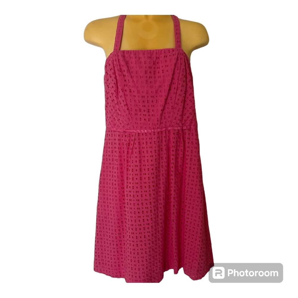 Crown and Ivy Pink Eyelet Sundress Barbiecore Size 10 Summer Silicone strips